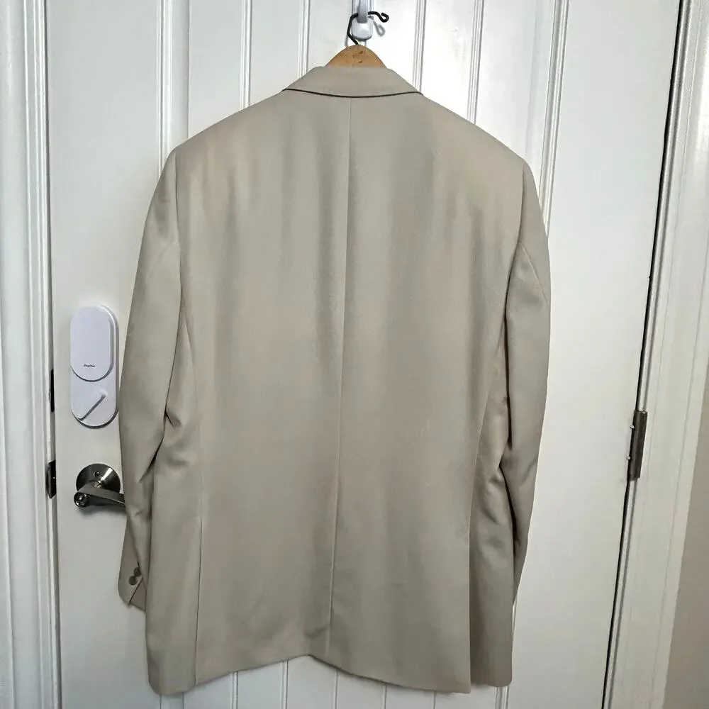 Jack Victor Lord & Taylor Super 120s Wool Blazer 44L Tan Sport Coat Old Money
